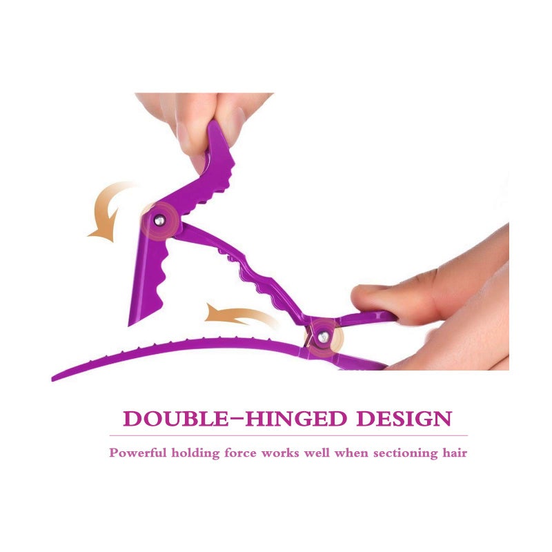 BEINY 6Pcs Plastic Non Slip Hair Clips - Professional Hairdressing Styling Sectioning Clips - Salon Alligator Clips for Thick Hair - Haircut Accessories Hairgrips for Women Girls (Purple) - Image 4